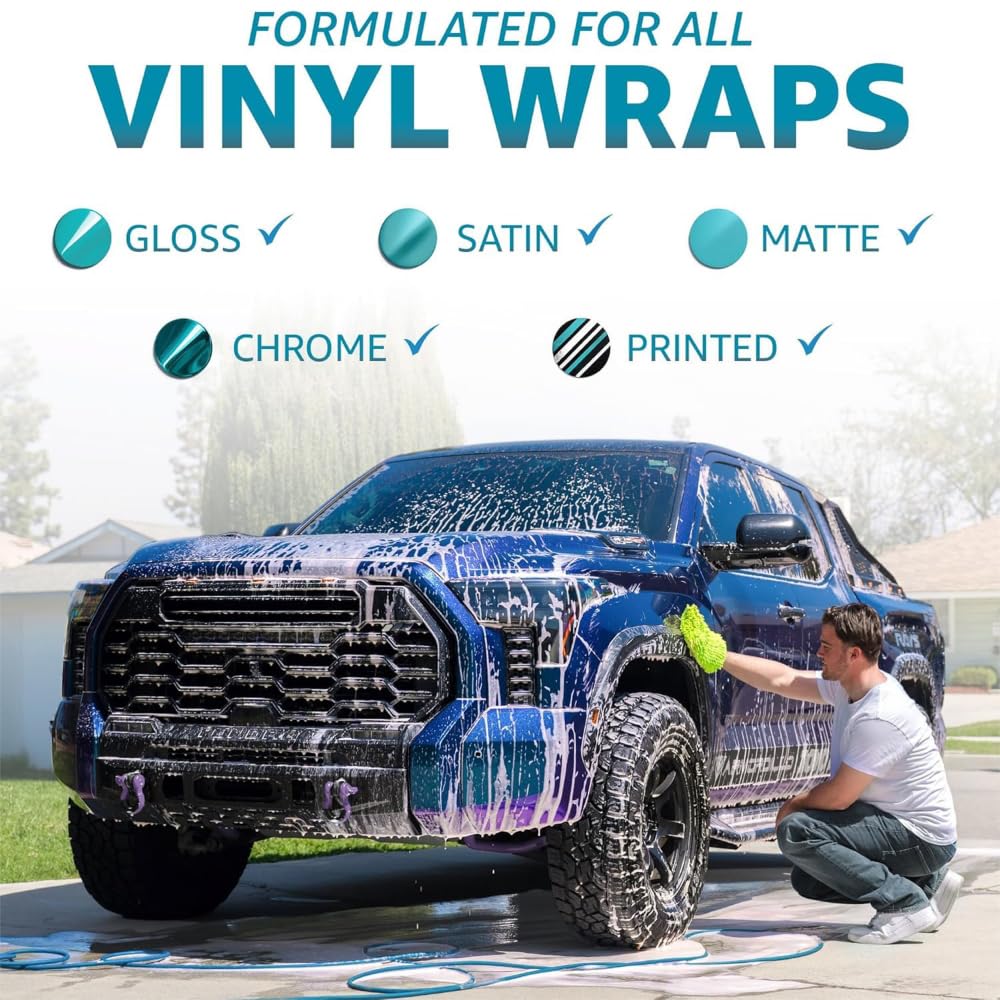 Rev Auto bucket wash suds with mitt lifting dirt to protect wrap finish