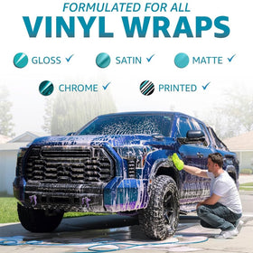 Rev Auto bucket wash suds with mitt lifting dirt to protect wrap finish