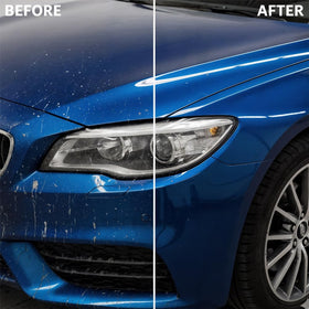 Rev Auto gloss wrap reflection with clear label shot to highlight safe finish use