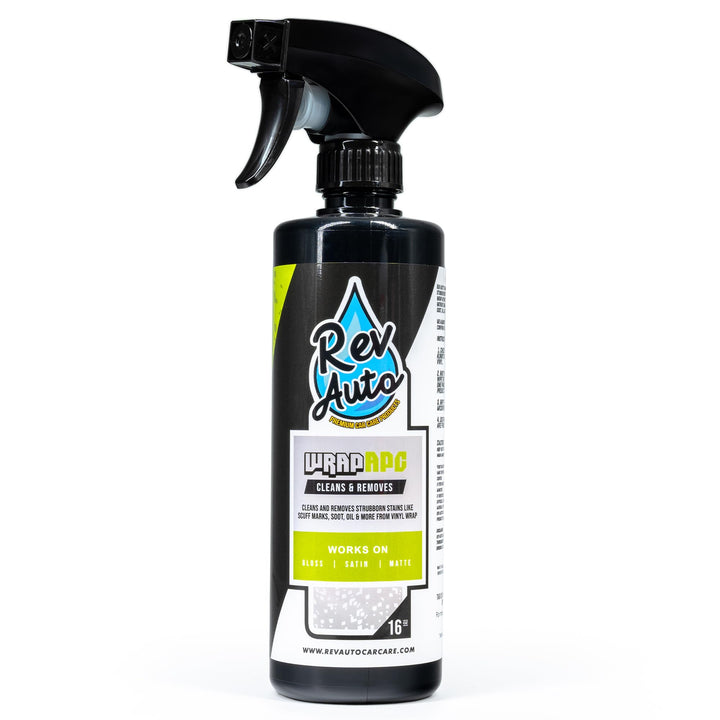 Rev Auto front label showing product name and volume, clear branding and benefits