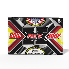 REV X bottle label close-up highlighting additive concentration advantage
