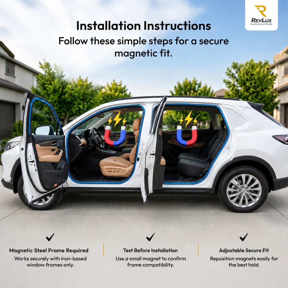 RevLux installed on rear-side window showing full coverage and cooler interior