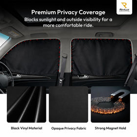 RevLux installed on driver-side window demonstrating instant privacy and glare reduction