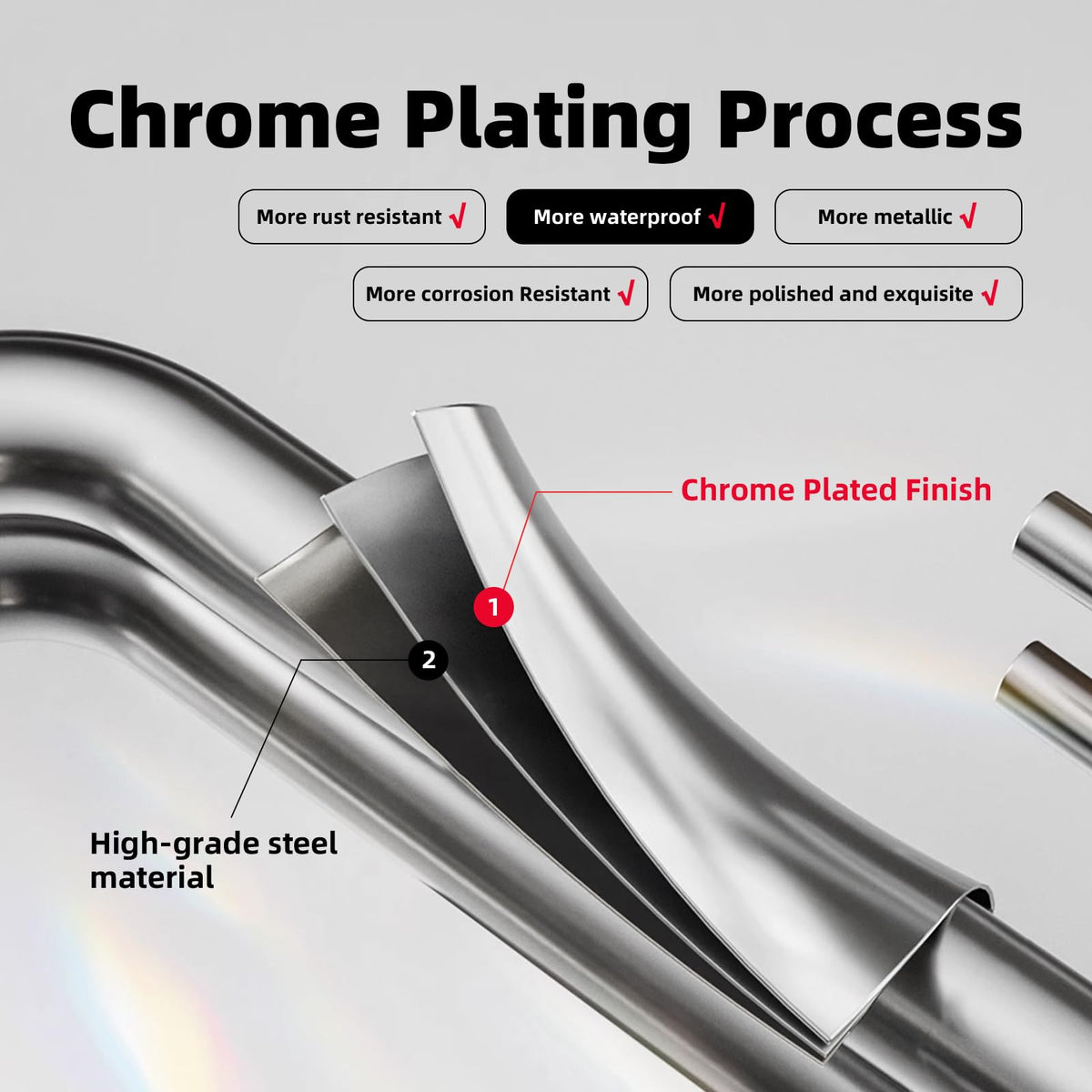 REWONIXAL stainless clamp with 5-inch inlet showing easy bolt-on installation benefit