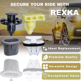 Rexka yellow moulding clip detail showing head and stem for accurate trim replacement