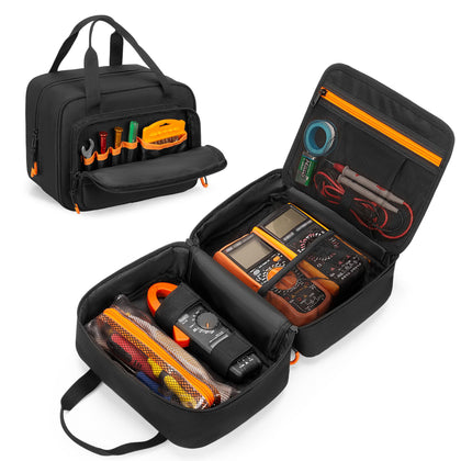 Rexmica front view showing full-opening zipper and compact carry benefits