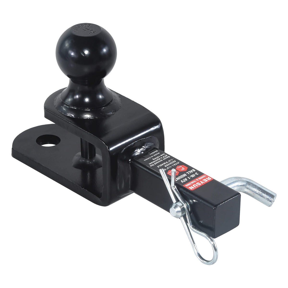 REYSUN close-up of 2-inch trailer ball and mount threads for secure towing