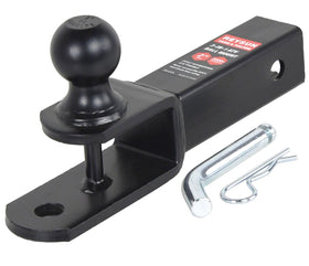 REYSUN close-up of 2-inch trailer ball and threads, secure connection benefit
