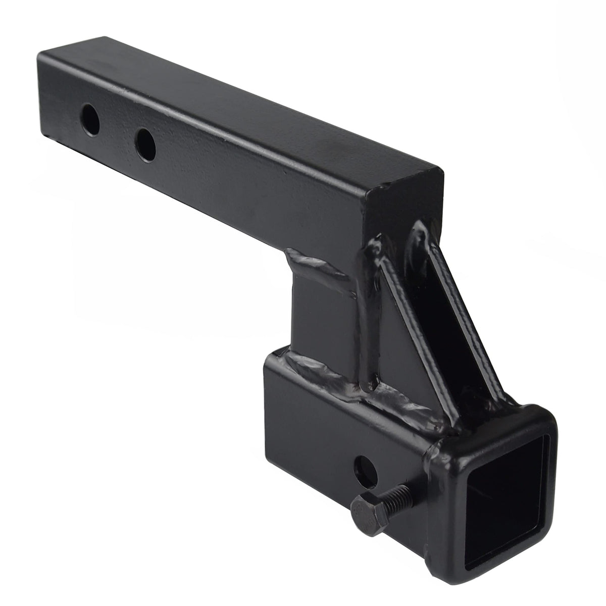 REYSUN front view of 2x2 hitch extension showing shape and fit benefit