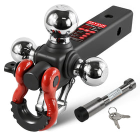 REYSUN front view of tri-ball mount showing three ball sizes and versatility