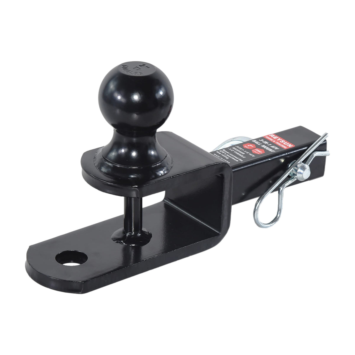 REYSUN hitch beside 1/2 inch pin kit illustrating included hardware and scale