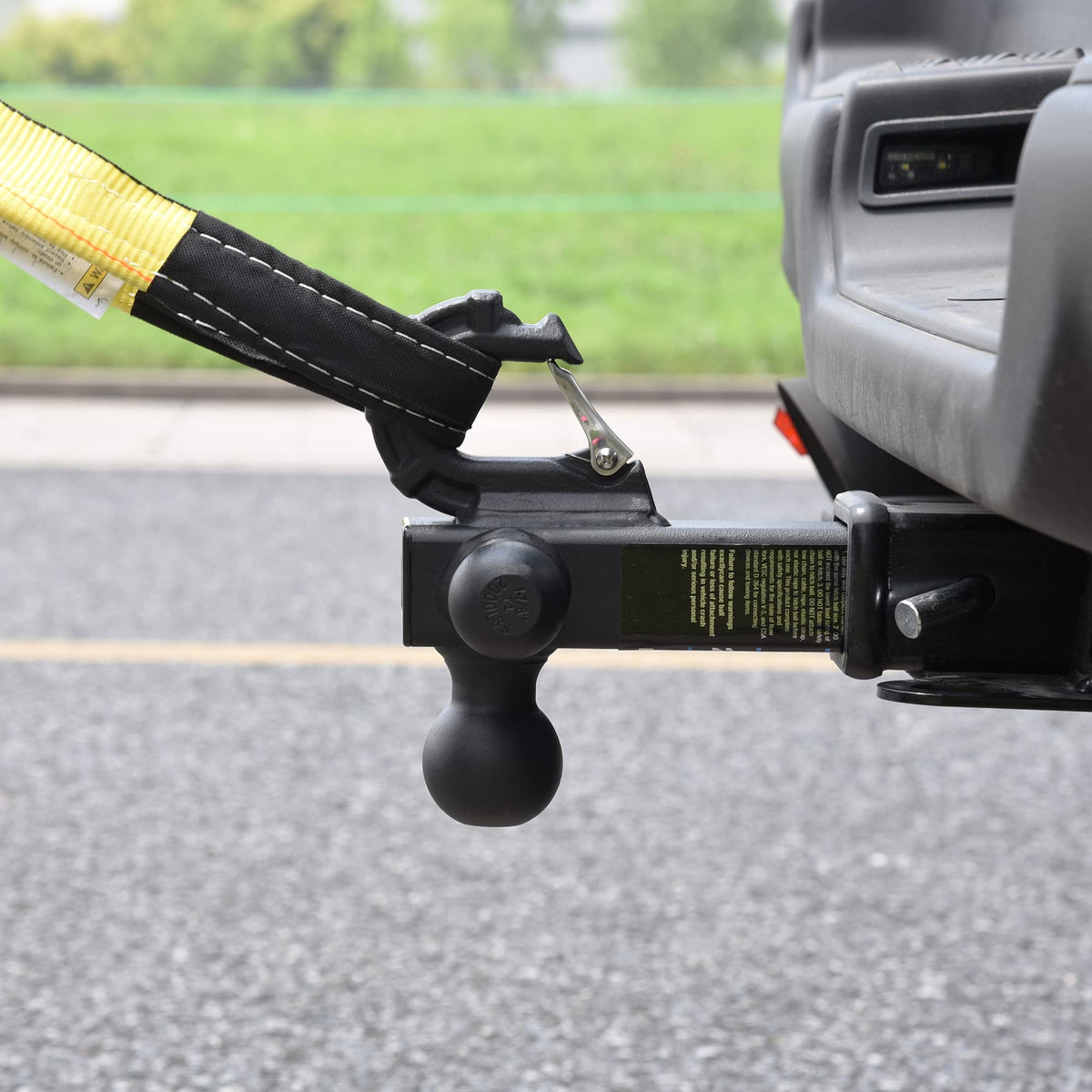 REYSUN hitch installed in a 2-inch receiver demonstrating universal fit and ready-to-tow benefit