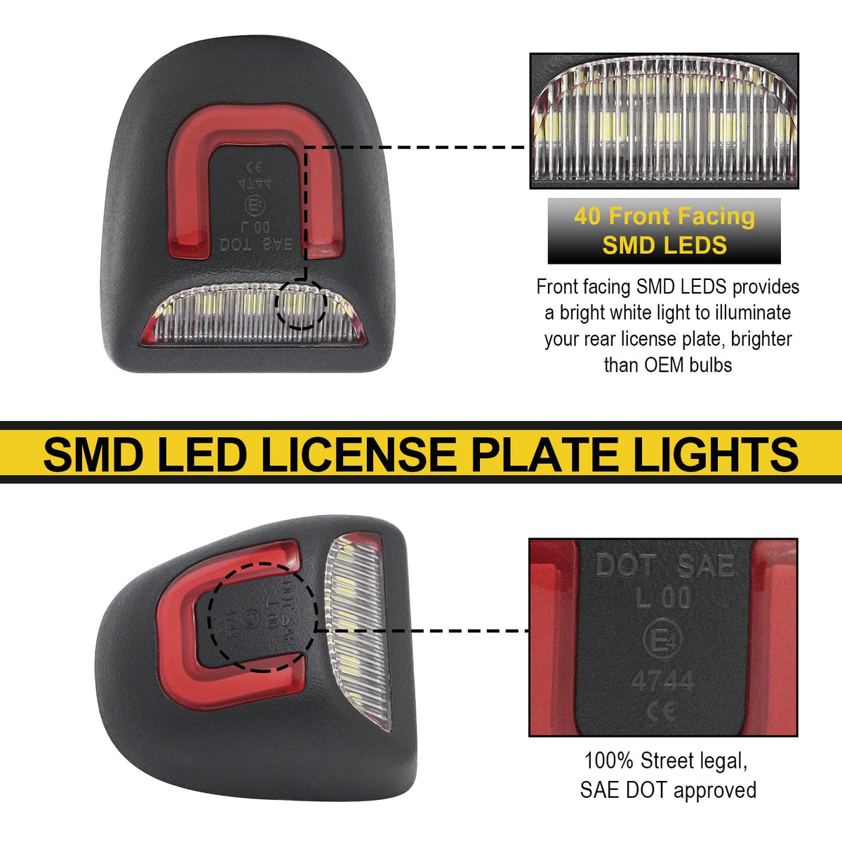 R&F Auto lamp installed on Silverado license plate demonstrating easy plug-and-play installation