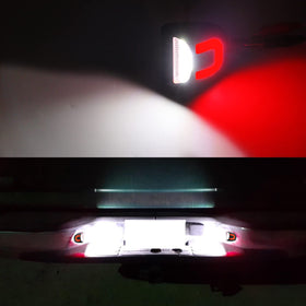 R&F Auto lit license plate at night showing clear plate readability and safety benefit