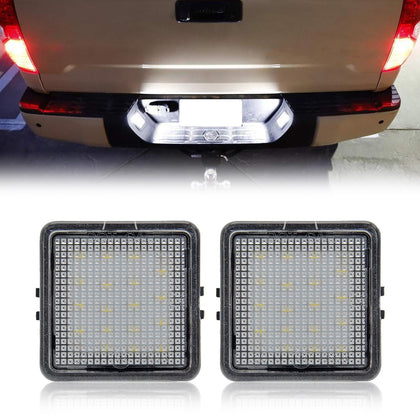 R&F Auto front view of license plate light showing exact fit and clean finish