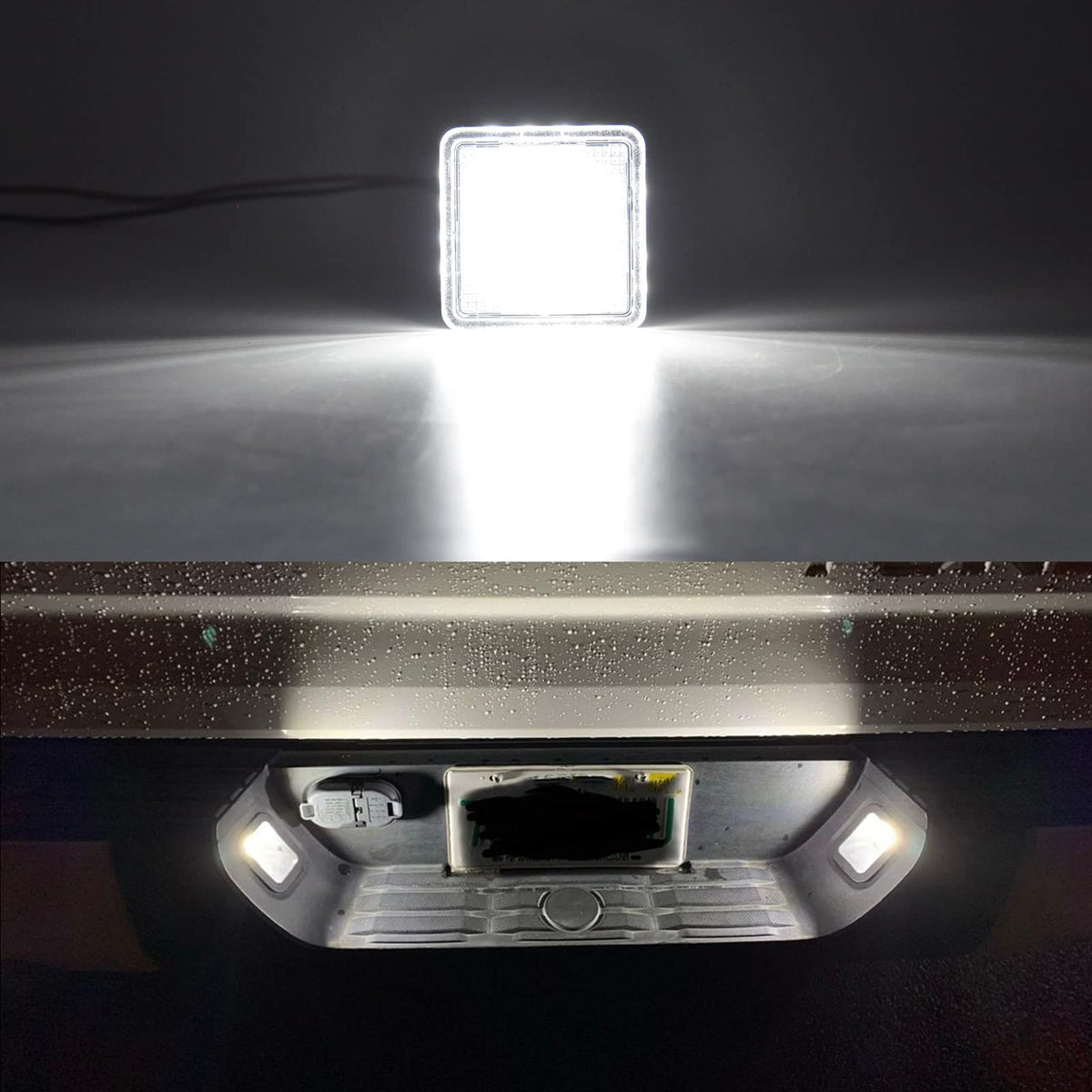 R&F Auto nighttime shot showing bright 6000K diamond-white illumination