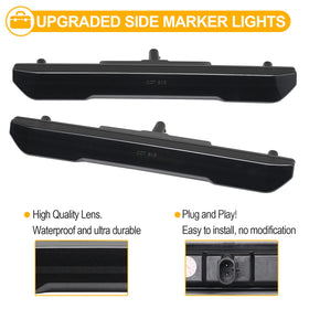 R&F Auto rear amber side marker assembly pictured for direct replacement and compliance