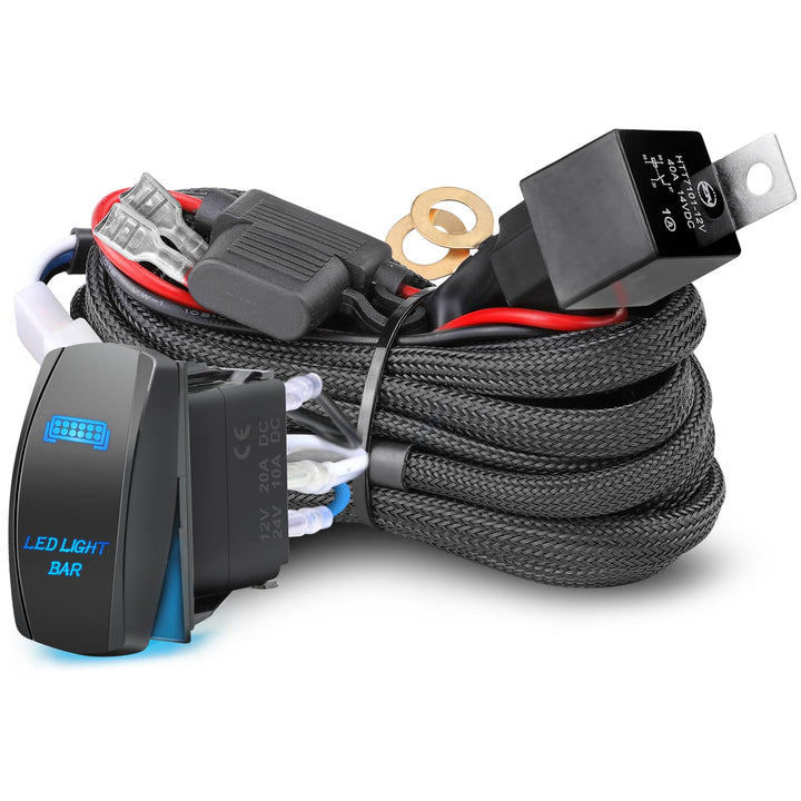 Rfroad Lighting front package view showing complete harness kit and components benefit quick installation