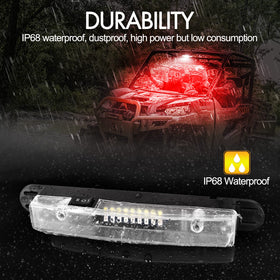 Rfroad Lighting used as a camp light inside a tent demonstrating battery-powered convenience outdoors