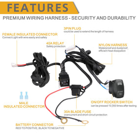 Rfroad Lighting rocker switch detail with blue indicator for easy nighttime operation and control