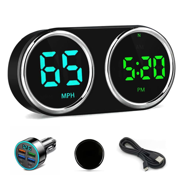 RGZOCT HUD front display showing speed and clock for safer driving