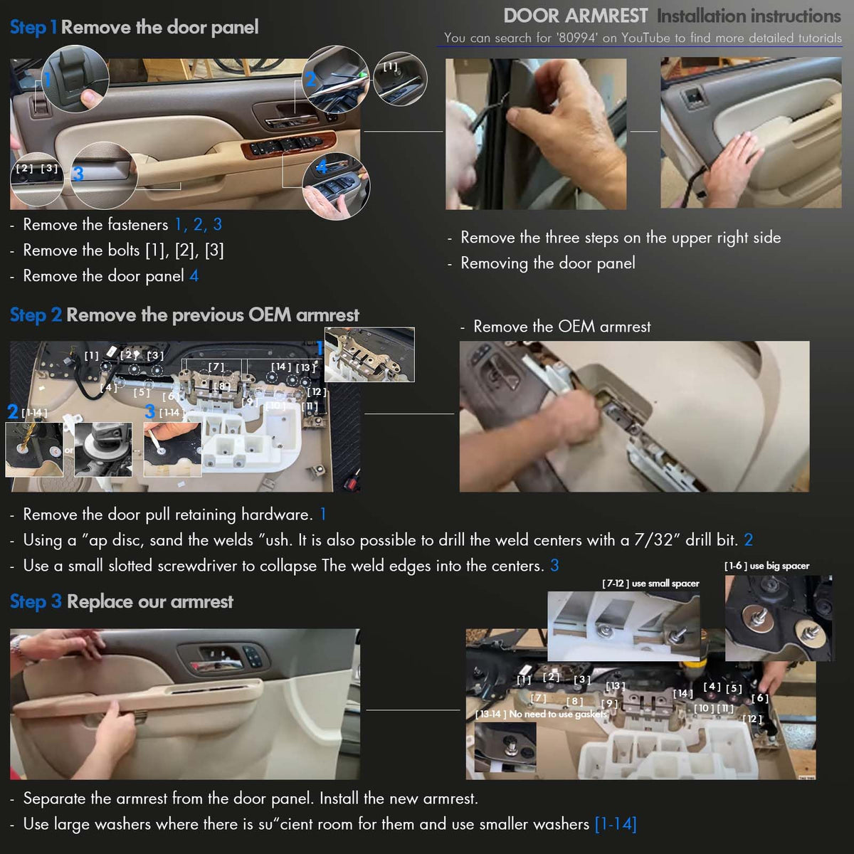 RHAOCZIYAUTO armrest installed on driver door, restores arm support and appearance