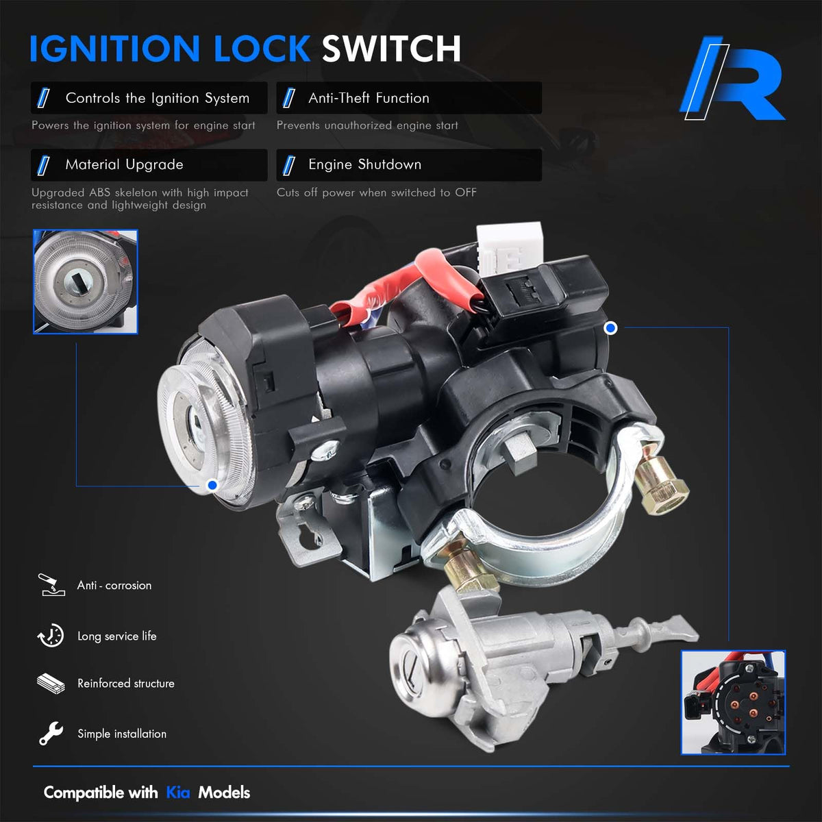 RHAOCZIYAUTO driver door lock detail demonstrating secure latch operation