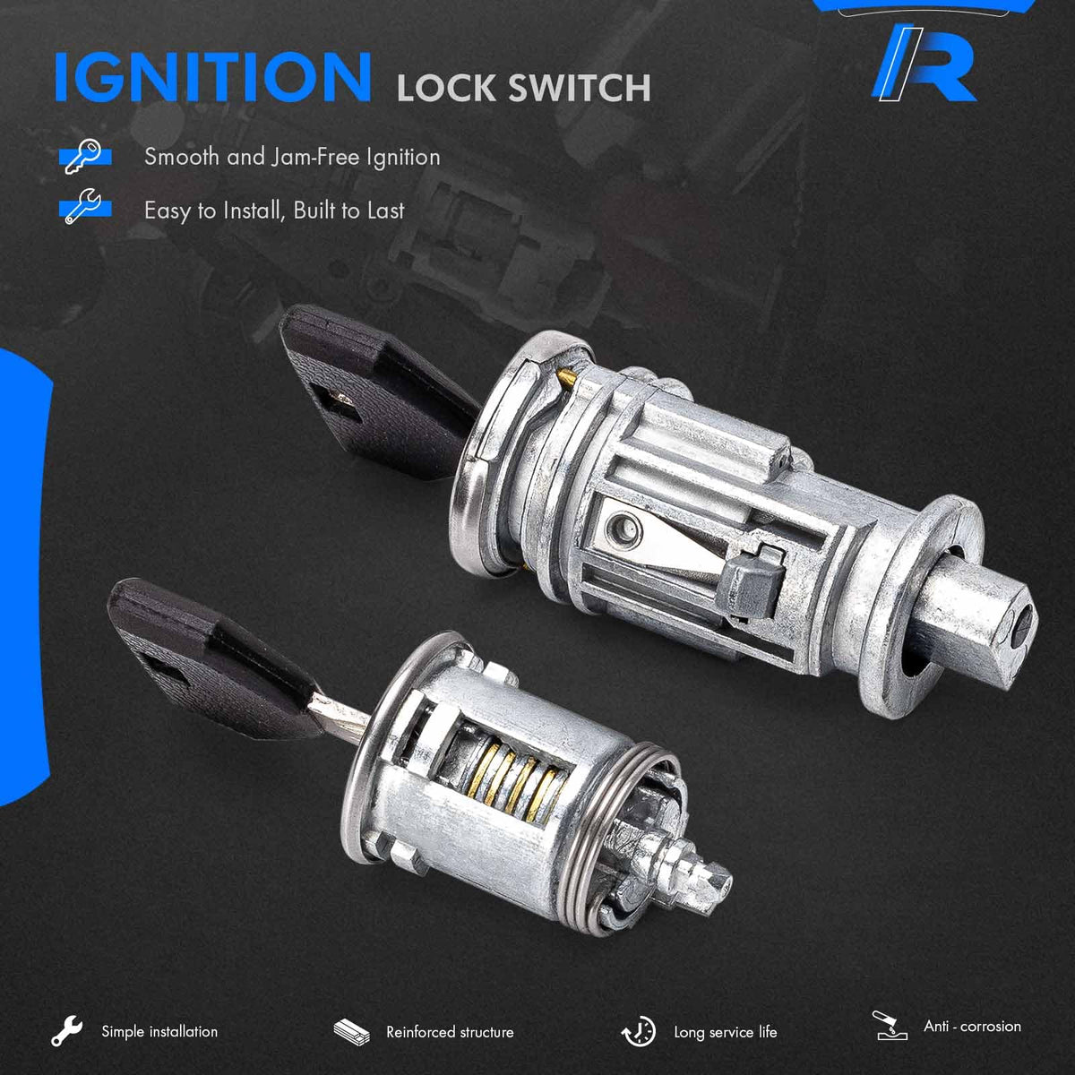 RHAOCZIYAUTO two keys and installation accessories for fast installation