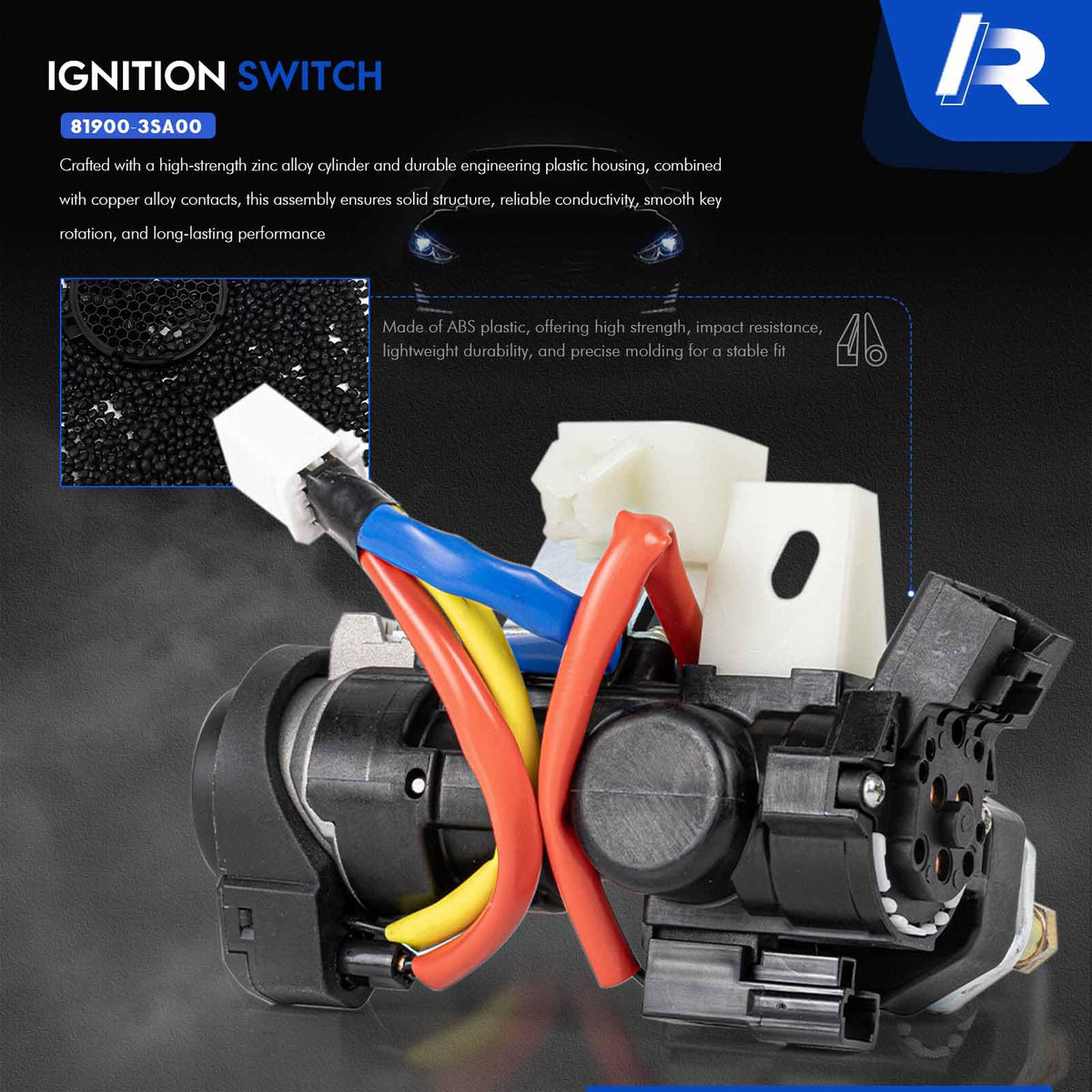 RHAOCZIYAUTO two keys and mounting hardware laid out for convenience