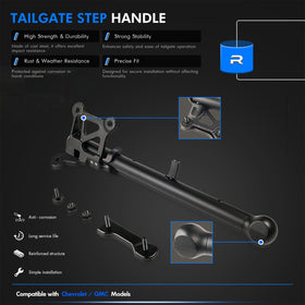RHAOCZIYAUTO handle mounted on tailgate side profile, secure stable step access