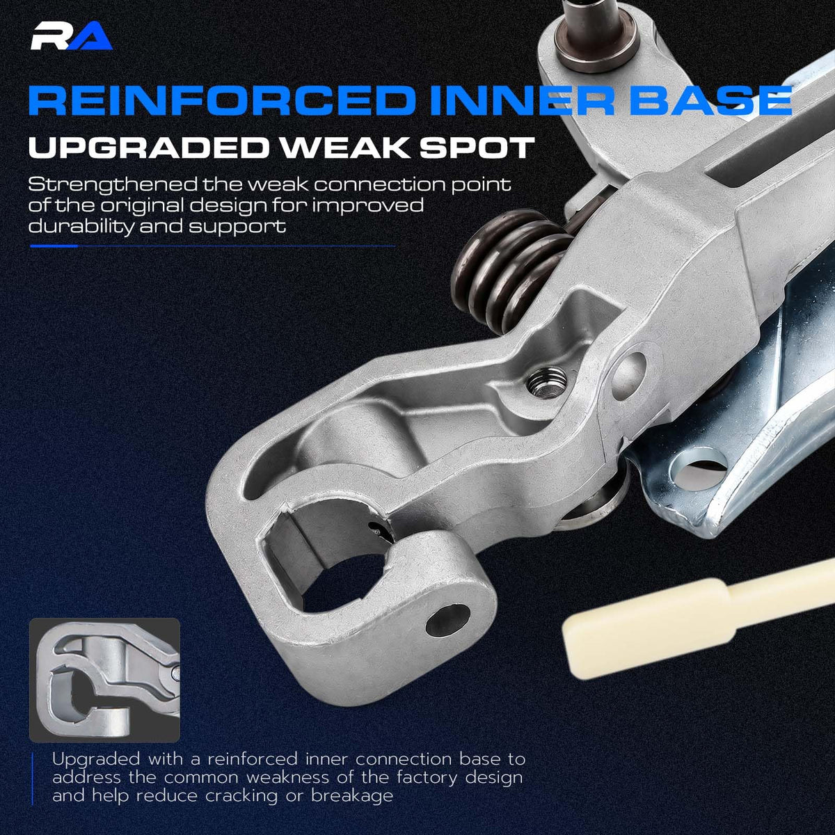 RHAOCZIYAUTO reinforced bottom connection showing denser metal for greater strength