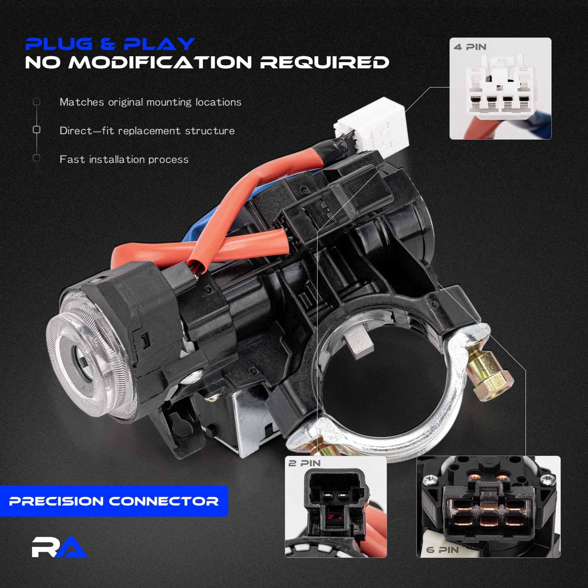 RHAOCZIYAUTO steering column disassembled with new housing ready to fit