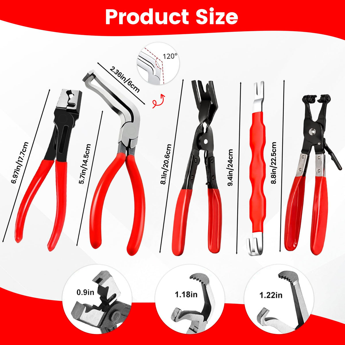 Rhevosil tools next to ruler for size comparison illustrating compact 8‑inch portability
