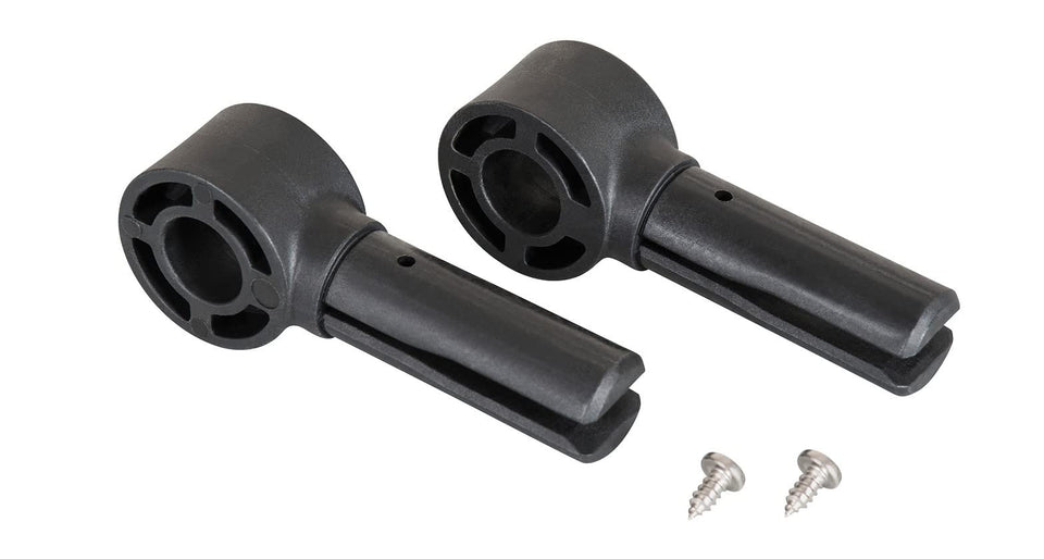 Rhino Rack hinge front view showing durable engineered-plastic and quick service benefit