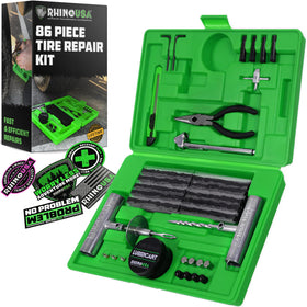 Rhino USA open case showing organized 86-piece kit for fast roadside repairs