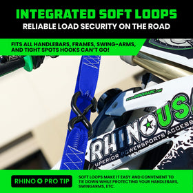 Rhino USA cam-buckle detail highlighting diamond teeth and anti-slip tension benefit