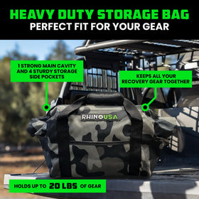 Rhino USA close-up of reinforced seam and HD buckle providing strength and security