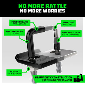Rhino USA close-up of rubberized coating protecting hitch and reducing noise