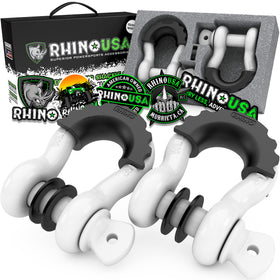Rhino USA D ring shackles front view showing sturdy construction and heavy-duty strength