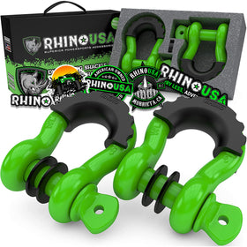 Rhino USA D ring shackles front view showing durable recovery points