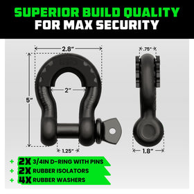 rhino usa D-ring mounted on bumper showing secure attachment