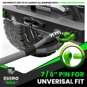 Rhino USA shackle mounted on aftermarket bumper for strong attachment