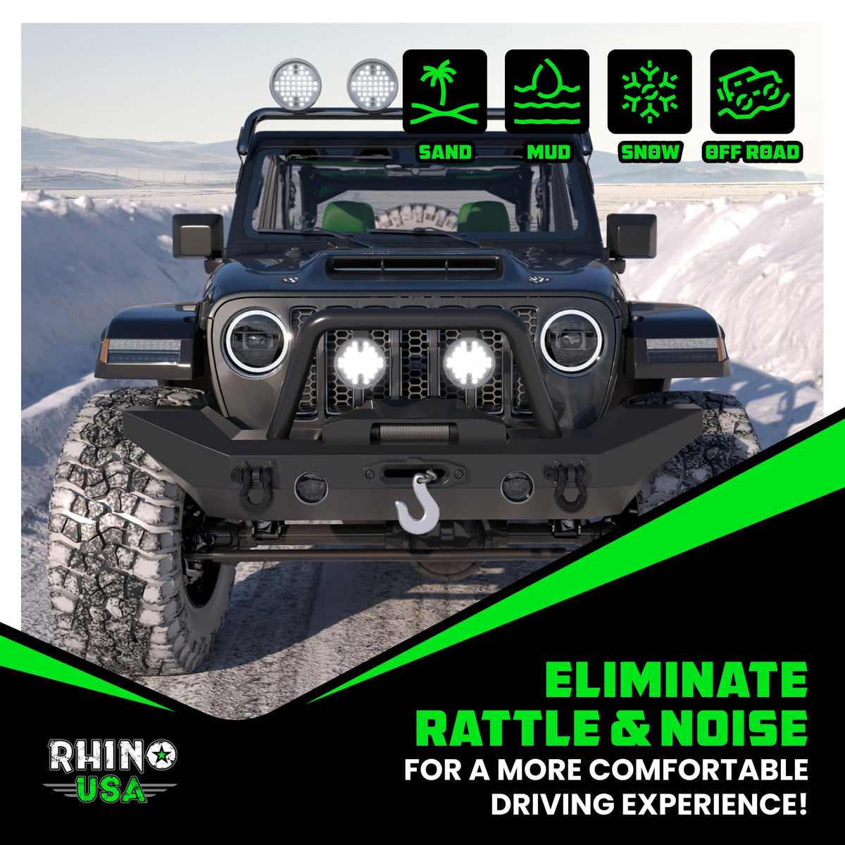 rhino usa D-ring powder-coated finish for corrosion resistance