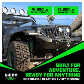 rhino usa D-ring two-pack on truck bumper in outdoor setting