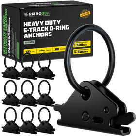 Rhino USA front view of 10-pack powdercoat black O-ring anchors showing compact set benefit