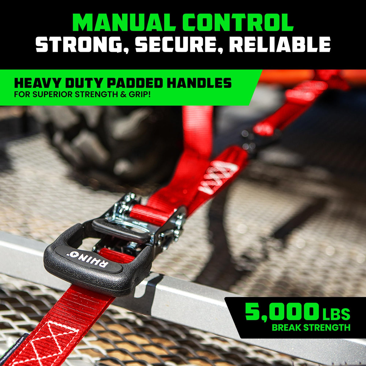 Rhino USA ergonomic padded handle close-up for comfortable, faster ratcheting