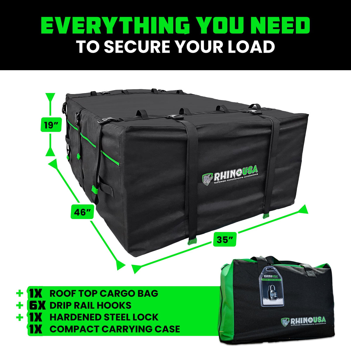 Rhino USA folded compact bundle for easy storage