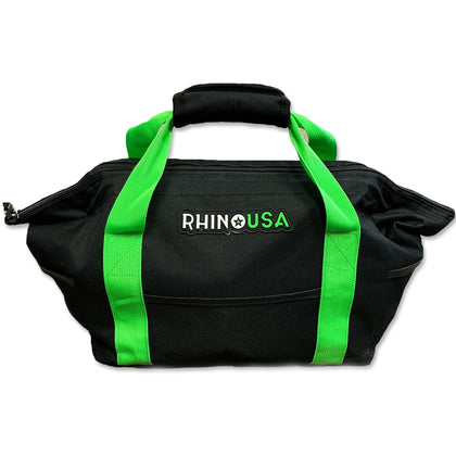 Rhino USA bag front view showing rugged construction and clear ID pocket for quick grab