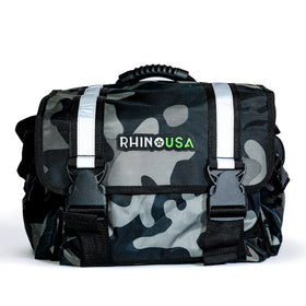 Rhino USA front view of recovery bag showing pockets and sturdy construction benefit organization