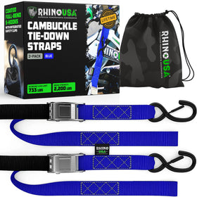Rhino USA front packaging showing two-pack straps and benefit of ready-to-use convenience